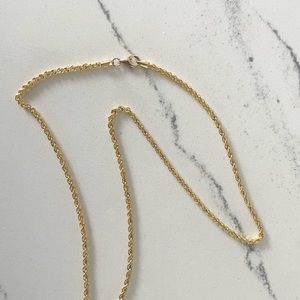 18k solid gold rope chain